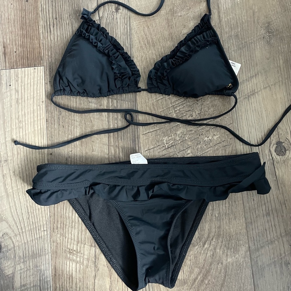 GUESS Black Ruffle Bikini